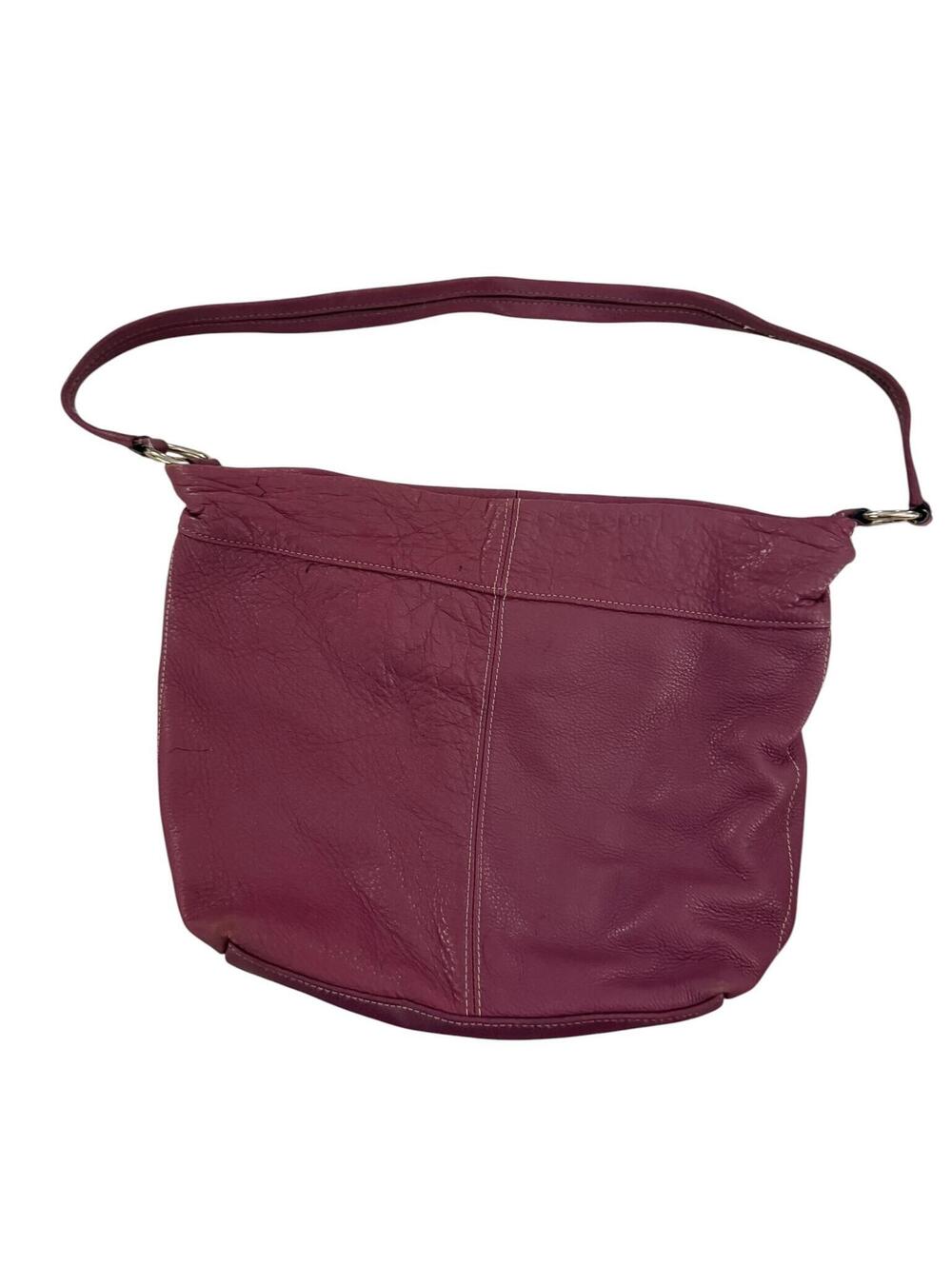 Plum Leather Shoulder Bag